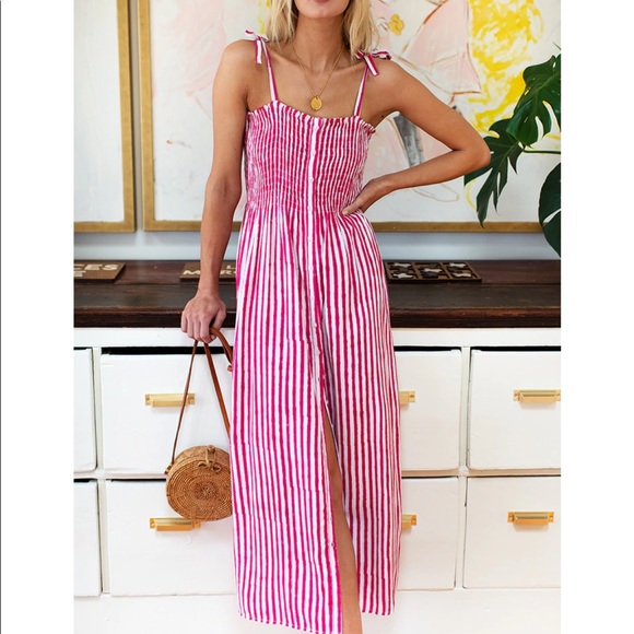 Emerson fry Santiago dress pink stripe medium - Picture 2 of 5